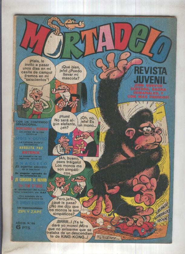Revista Mortadelo numero 66 (recortado los billetes mortadelo en su hoja correspondiente)