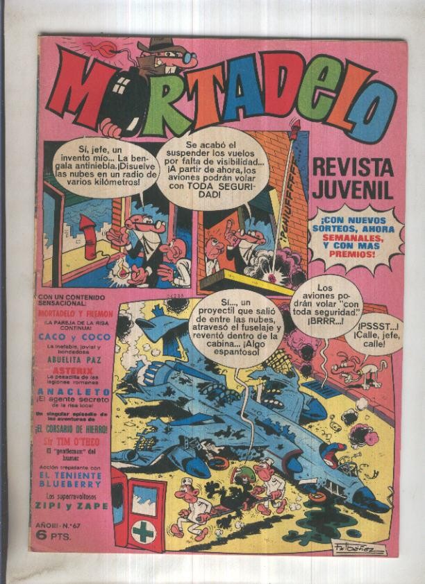 Revista Mortadelo numero 67 (recortado los billetes mortadelo en su hoja correspondiente)