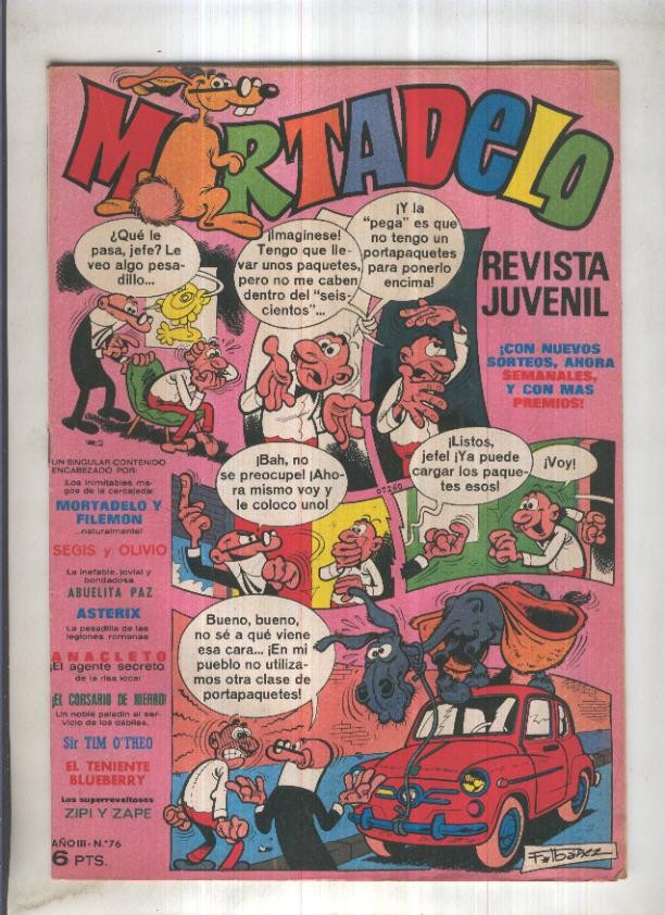 Revista Mortadelo numero 76 (recortado los billetes mortadelo en su hoja correspondiente)