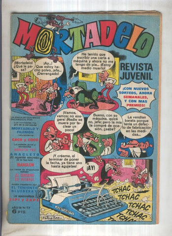 Revista Mortadelo numero 77 (recortado los billetes mortadelo en su hoja correspondiente)