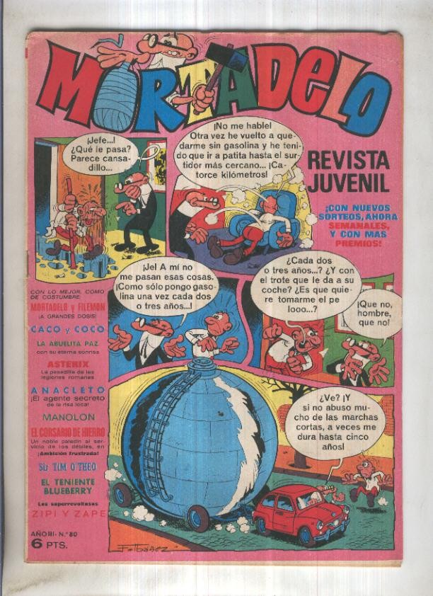 Revista Mortadelo numero 80 (recortado los billetes mortadelo en su hoja correspondiente)
