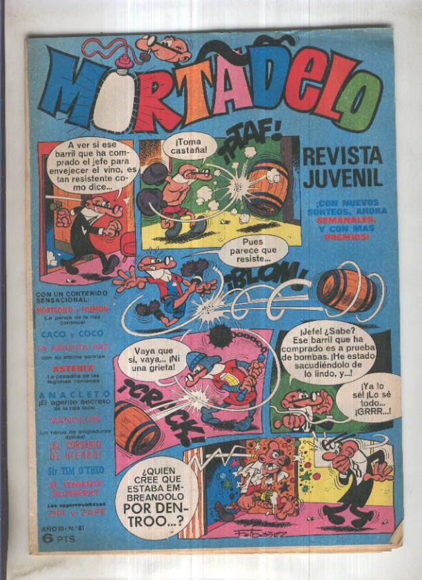 Revista Mortadelo numero 81 (recortado los billetes mortadelo en su hoja correspondiente)