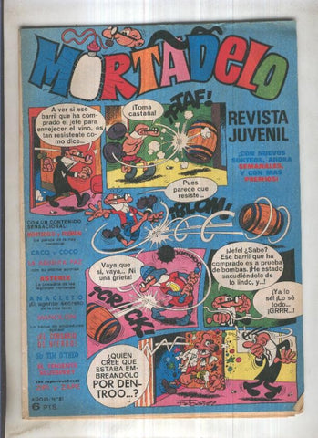 Revista Mortadelo numero 81 (recortado los billetes mortadelo en su hoja correspondiente)