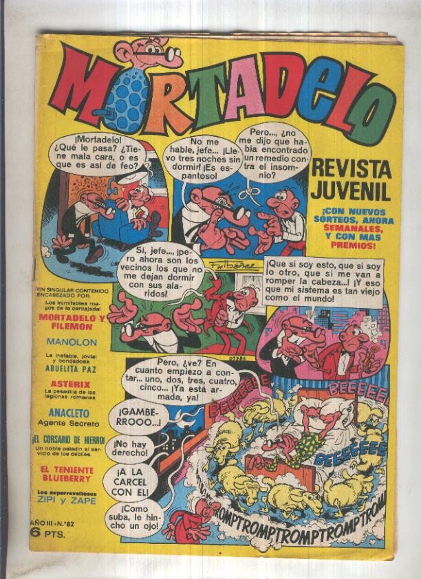 Revista Mortadelo numero 82 (recortado los billetes mortadelo en su hoja correspondiente)