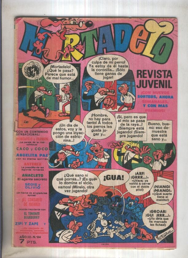 Revista Mortadelo numero 84 (recortado los billetes mortadelo en su hoja correspondiente)