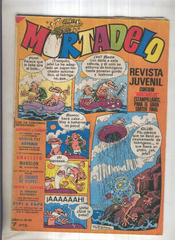 Revista Mortadelo numero 89 (recortado los billetes mortadelo en su hoja correspondiente)