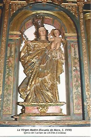 POSTAL 54325: La Virgen Madre (Escuela de Mora siglo XVIII). Lucena Cordoba
