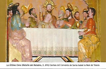 POSTAL 54352: La Ultima Cena. Detalle del Retablo del Convento de Santa Isabel La Real de Toledo