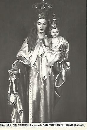 POSTAL 54535: Virgen del Carmen. San Esteban de Pravia Asturias