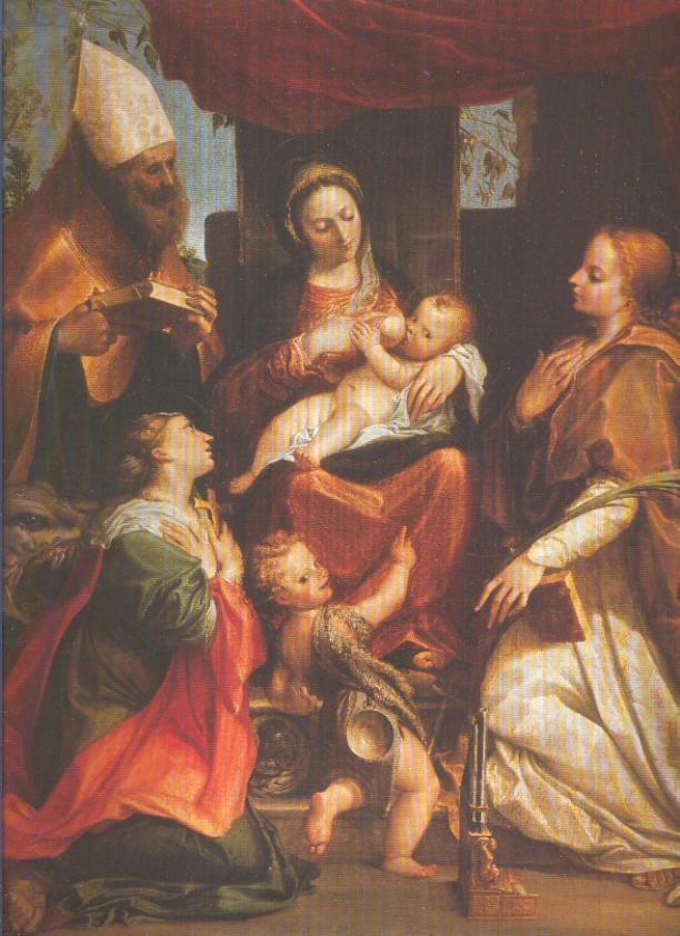 Lamina numero 11: Agostino Carracci: Virgen con el niño y santos