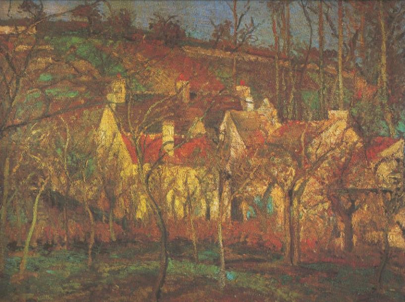 Lamina numero 38: Camille Pissarro: Les toits rouges (los techos rojos)