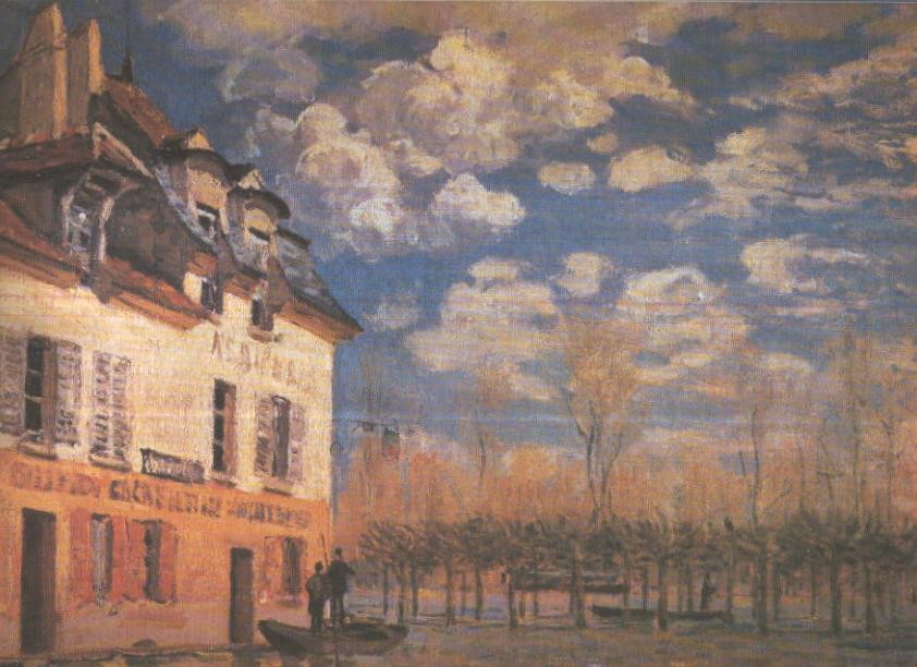 Lamina numero 39: Alfred Sisley: La barca durante la inundacion