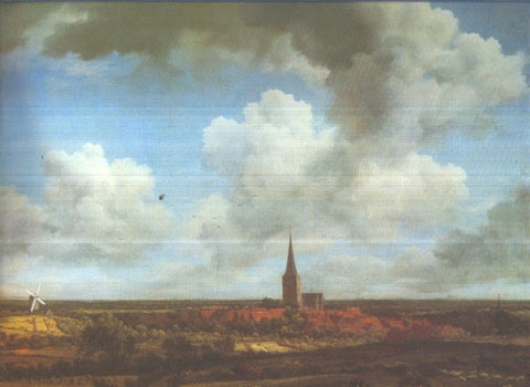 Lamina numero 69: Jacob Van Ruysdael: Paisaje llano con aldea inglesa