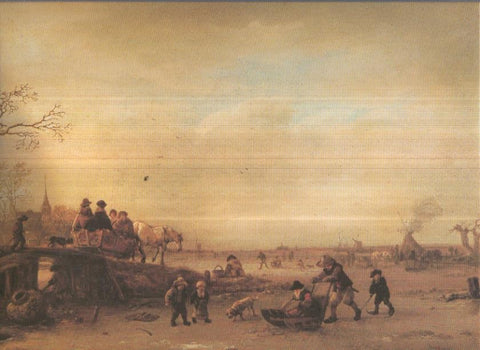 Lamina numero 74: Isaack von Ostade: Paesaggio invernale (paisaje invernal)