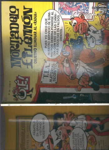 Ole numero 030: Mortadelo y Filemon; Objetivo eliminar al Rana (numerado 4 en interior trasera)