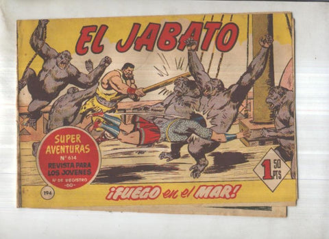 Bruguera: El Jabato numero 194: Fuego en el mar