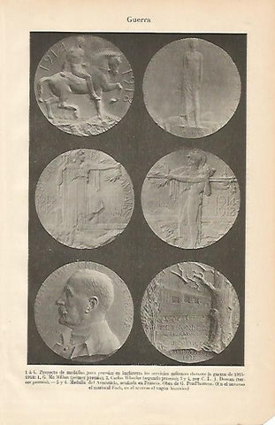LAMINA ESPASA 490: Proyecto de medallas de la Primera Guerra Mundial