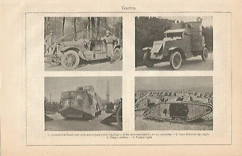 LAMINA ESPASA 502: Vehiculos de la Primera Guerra Mundial