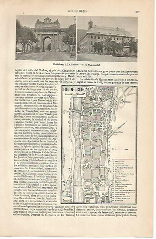 LAMINA ESPASA Alemania 517: Plano de Heildelberg Alemania