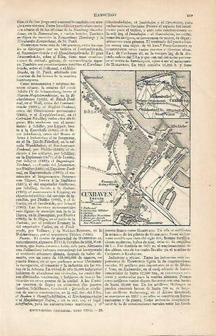 LAMINA ESPASA 541: Plano de Cuxhaven de Hamburgo