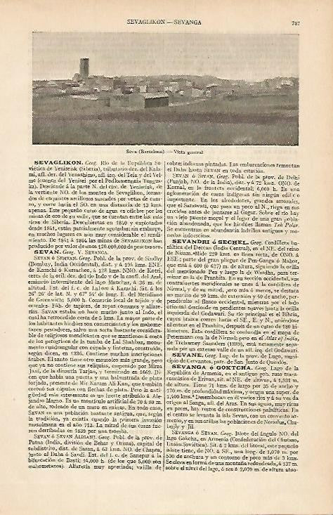 LAMINA ESPASA 578: Vista general de Seva Barcelona