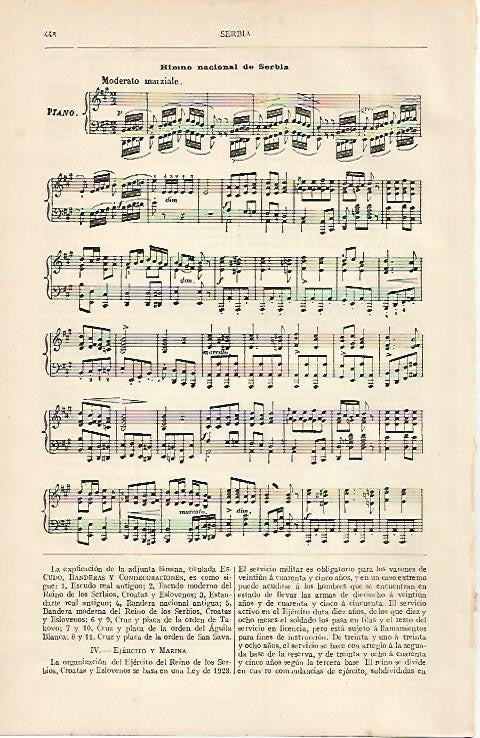 LAMINA ESPASA 597: Himno nacional de Serbia