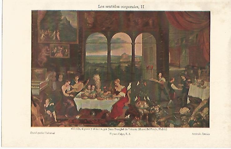 LAMINA ESPASA 612: El oido el gusto y el tacto por Juan Brueghel