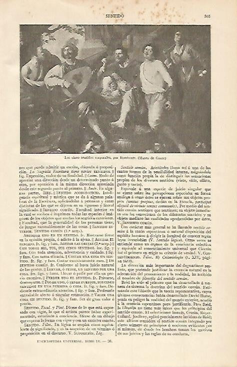 LAMINA ESPASA 613: Los cinco sentidos corporales por Rombouts