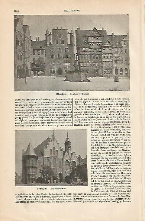 LAMINA ESPASA Alemania 684: Vistas de Hildesheim Alemania