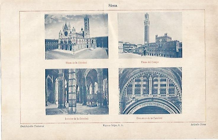 LAMINA ESPASA 703: Vistas de Siena Italia