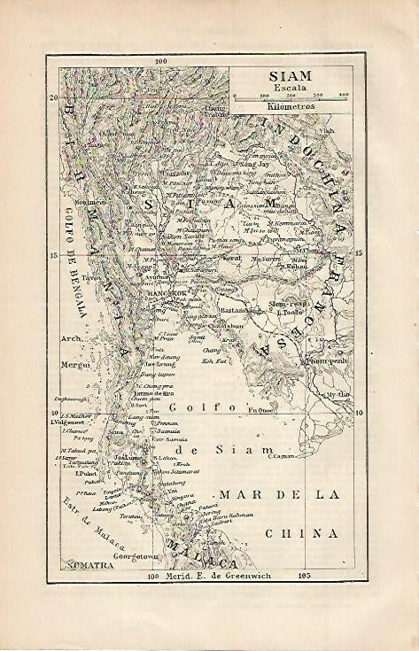 LAMINA ESPASA 768: Mapa de Siam