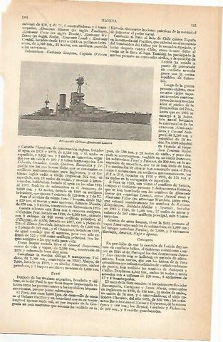 LAMINA ESPASA 808: Acorazado chileno Almirante Latorre