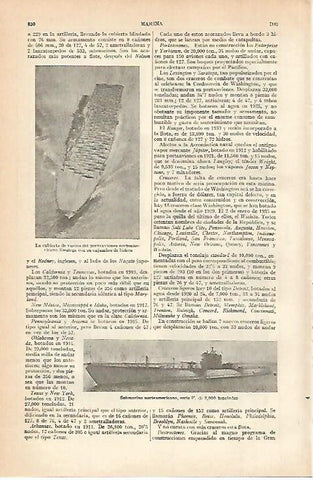 LAMINA ESPASA 820: Barcos de la Marina de Estados Unidos