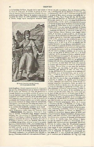 LAMINA ESPASA 839: Grabado de 1764: Baron Francisco von der Trenck