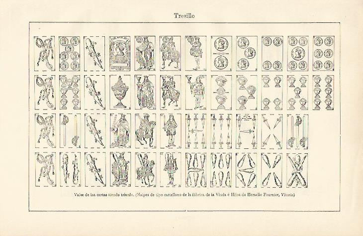 LAMINA ESPASA 850: Valor de las cartas en el tresillo