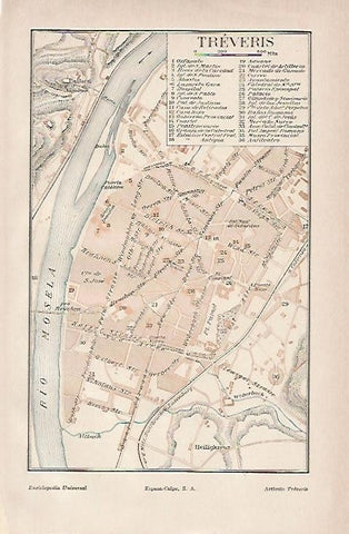LAMINA ESPASA Alemania 852: Plano de Treveris- Alemania 