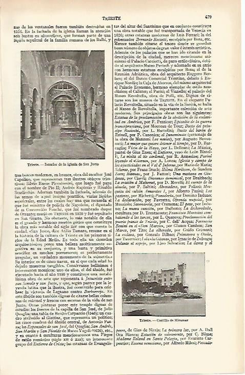 LAMINA ESPASA 866: Vistas de Trieste Italia