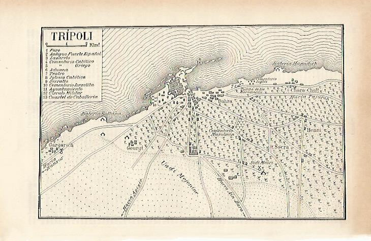 LAMINA ESPASA 883: Mapa de Tripoli Libia