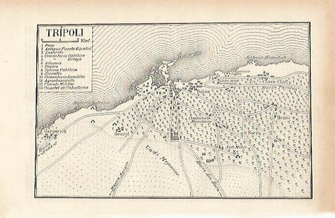 LAMINA ESPASA 883: Mapa de Tripoli Libia