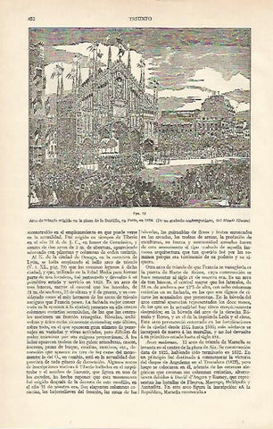 LAMINA ESPASA 893: Arco de triunfo en la plaza de la Bastilla Paris en 1859