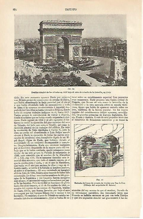 LAMINA ESPASA 894: Desfile de los Aliados en 1918 en Paris