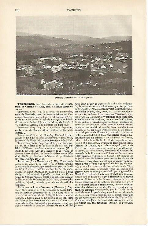 LAMINA ESPASA 904: Vista de Troncoso Pontevendra