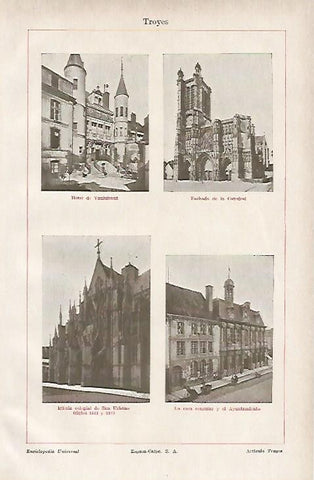 LAMINA ESPASA 918: Vistas de Troyes Francia