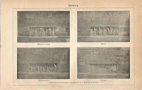 LAMINA ESPASA 952: Bajorrelieves del monumento internacional de la Reforma Ginebra