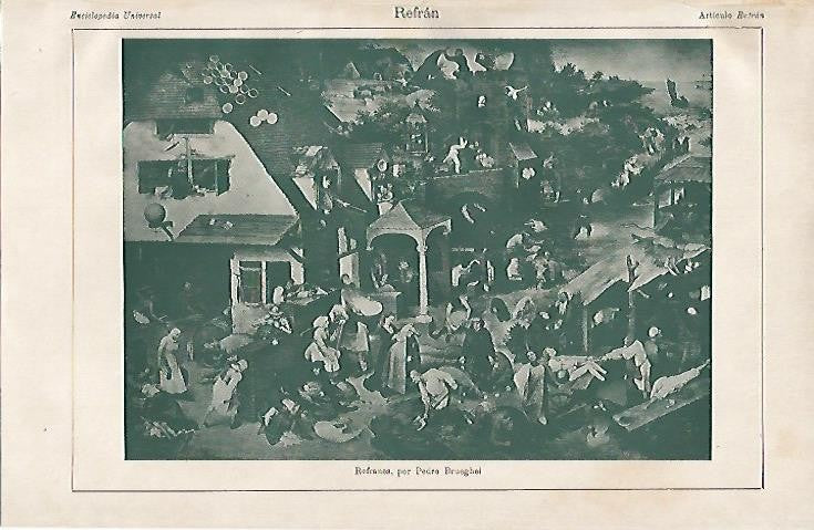 LAMINA ESPASA 954: Refranes obra de Brueghel