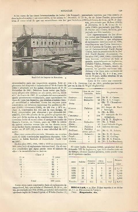LAMINA ESPASA 961: Real Club de Regatas de Barcelona