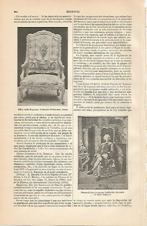 LAMINA ESPASA 962: Sillon estilo Regencia