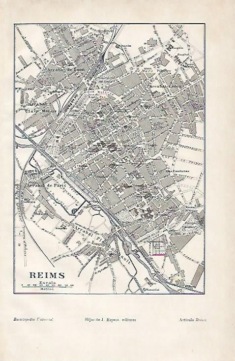 LAMINA ESPASA 971: Plano de Reims Francia