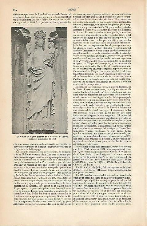 LAMINA ESPASA 973: La Virgen de la Catedral de Reims