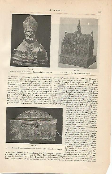 LAMINA ESPASA 985: Relicarios de Zaragoza y Banyoles